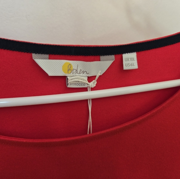 (Tall) NWT Boden Abigail Red Long Sleeve Jersey Dress Sz 6L - Picture 13 of 16